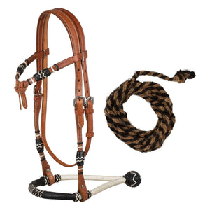 Zweifarbiges Bosal-Set von Pool mit Mecate-Zügeln aus Rosshaar