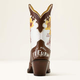 Cowboy boot with 'Yee Haw' text on a white background