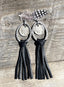 Fleurdesignz leather fringe earrings