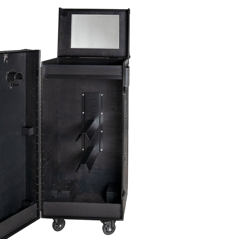 Equestro black hardware saddle cabinet ETS 02101