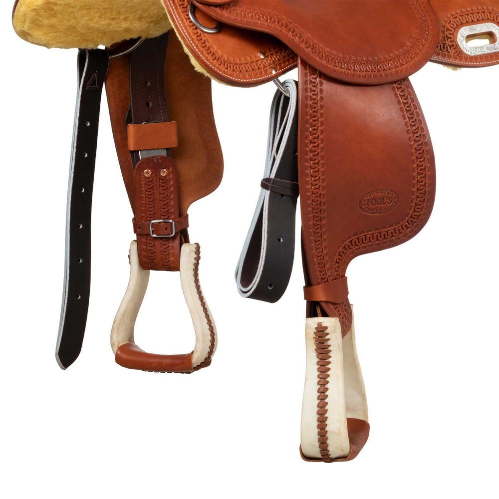 Pool's colored seat blue 5020 barrel saddle SE 0075B