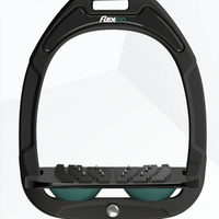 Flex - on green composite stirrup black frame - HorseworldEU